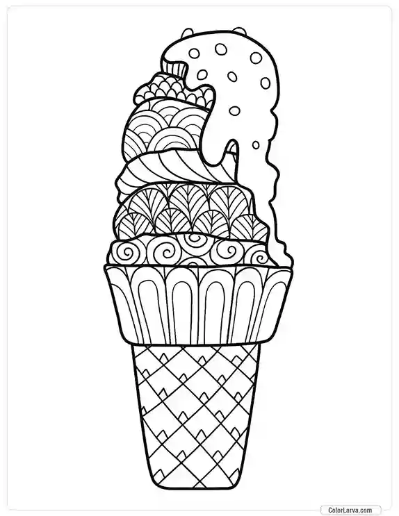 Ice Cream Coloring Pages for Kids and Adults 8