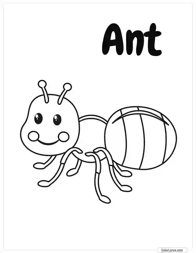 Insects Coloring Book for Kids - Ant