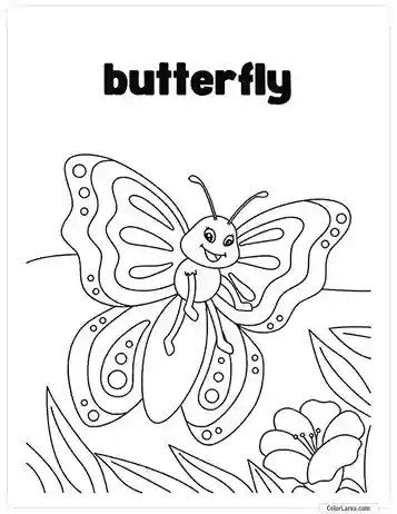 Insects Coloring Book for Kids - Butterfly 2