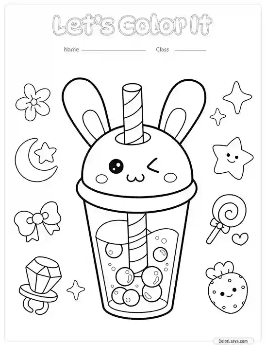 Kawaii Coloring Page 1