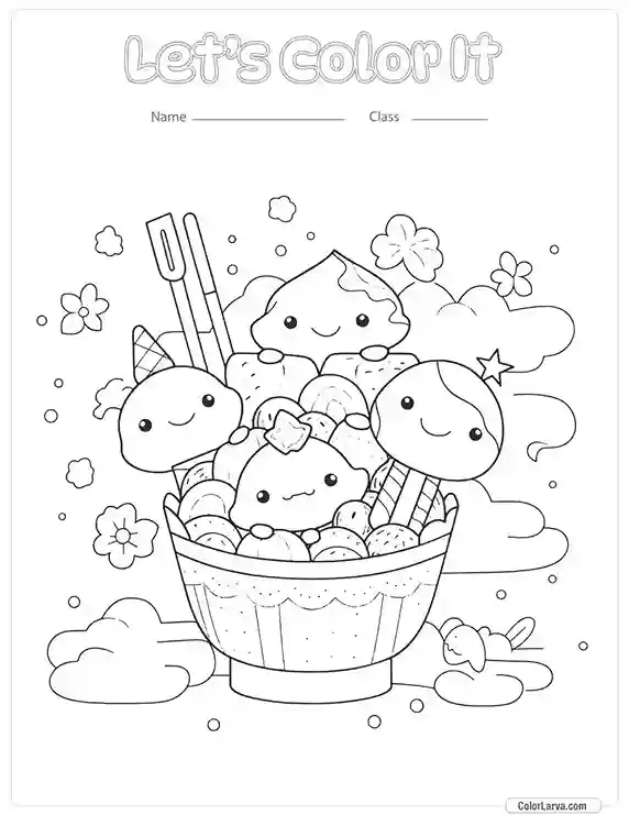 Kawaii Coloring Page 9