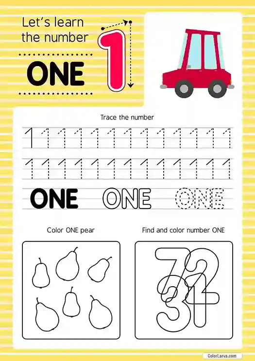 Numbers Worksheets for Preschool 1