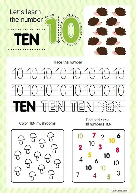 Numbers Worksheets for Preschool 10