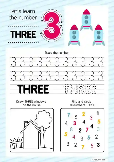 Numbers Worksheets for Preschool 3