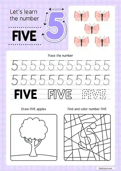 Numbers Worksheets for Preschool 5