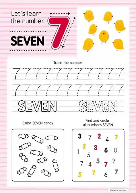 Numbers Worksheets for Preschool 7