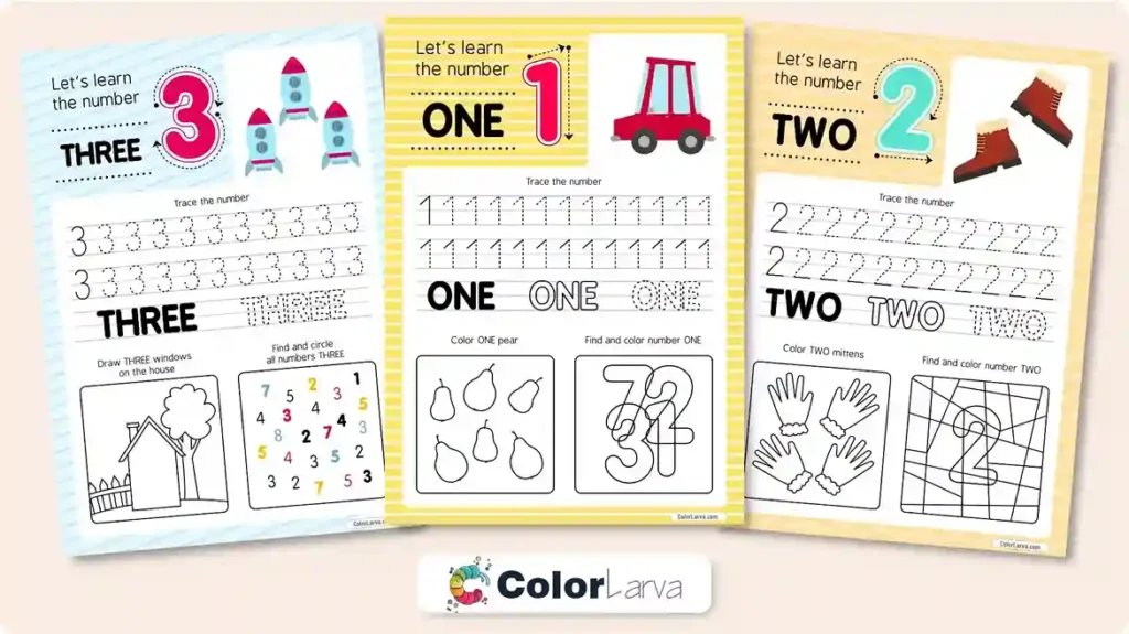 Numbers Worksheets for Preschool - Thumbnail