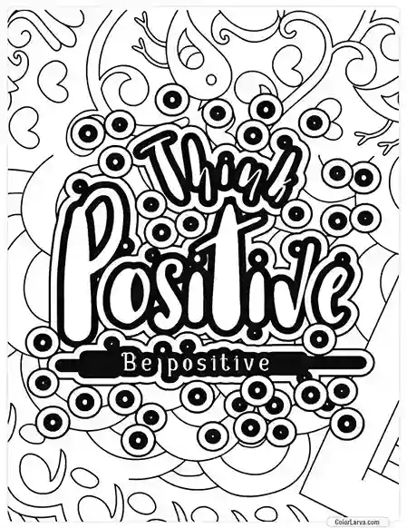 Quotes Coloring Pages - Be positive