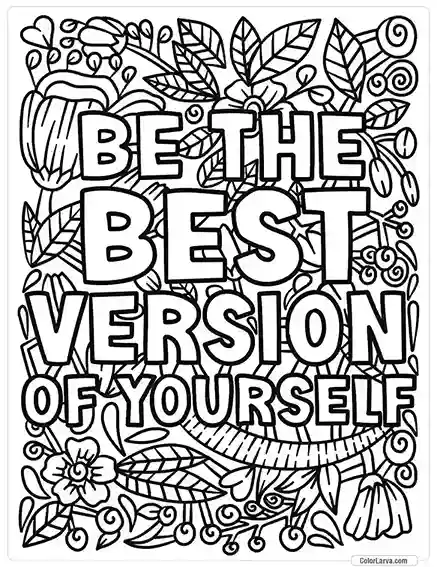 Quotes Coloring Pages - Be the Best Version of Yourself