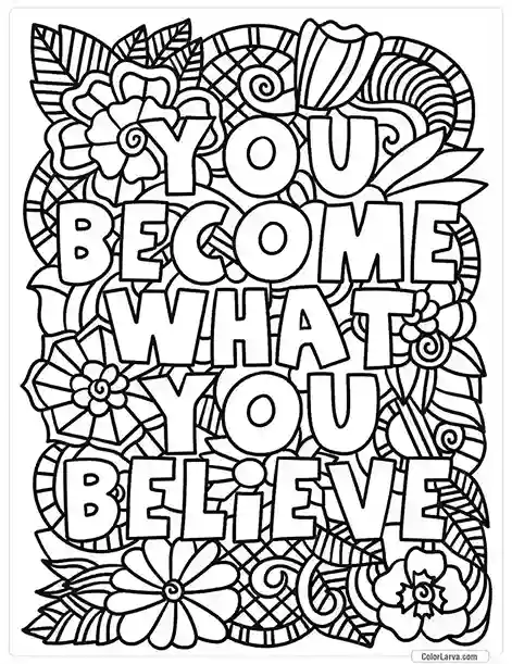 Quotes Coloring Pages - Believe