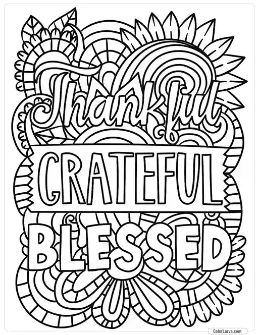 Quotes Coloring Pages - Blessed