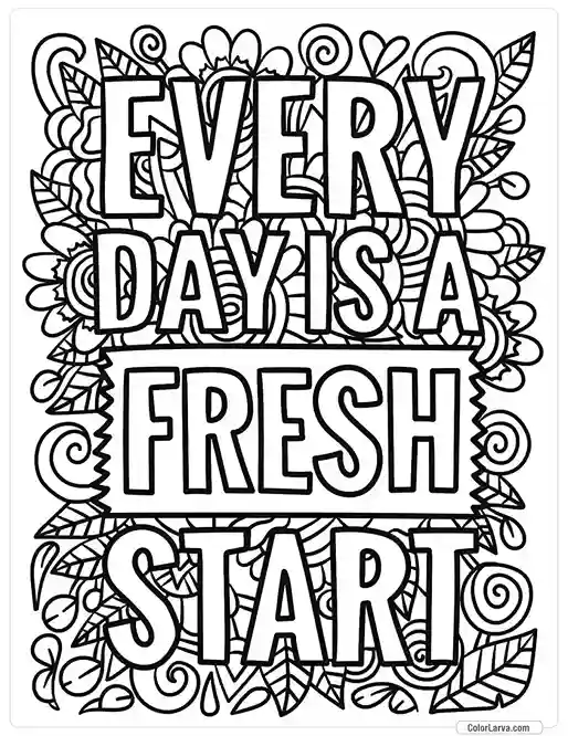 Quotes Coloring Pages - Fresh Start