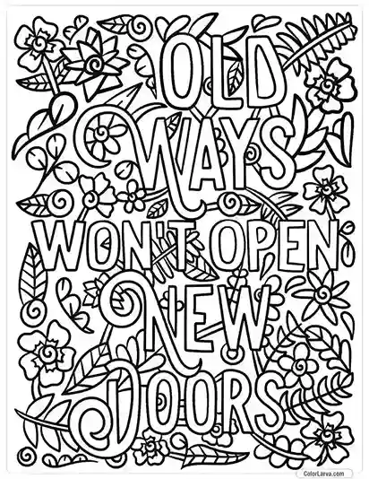 Quotes Coloring Pages - New Doors