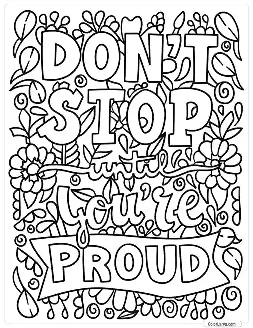 Quotes Coloring Pages - Proud