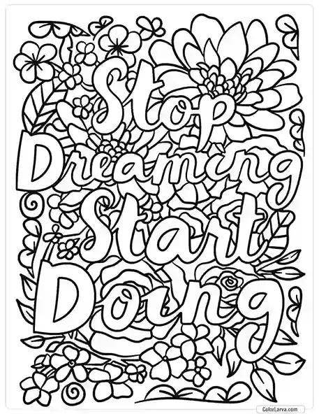 Quotes Coloring Pages - Start Doing