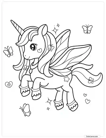 Unicorn Coloring Pages for Kids 29