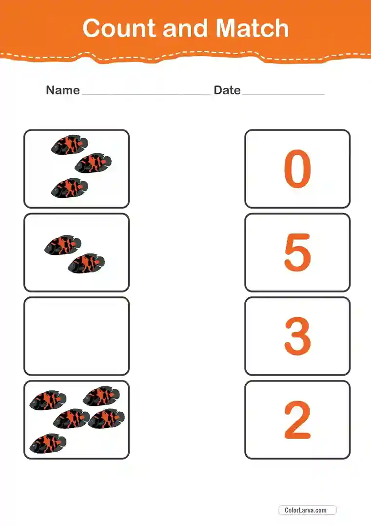 Count and Match Numbers Worksheets 11