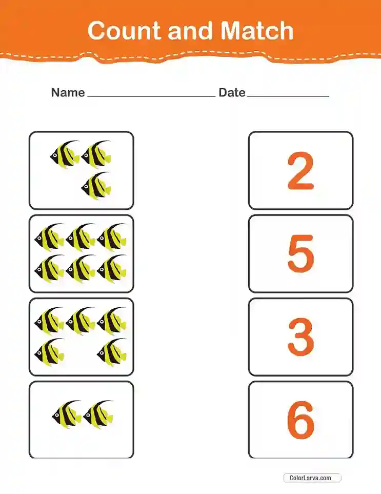 Count and Match Numbers Worksheets 12