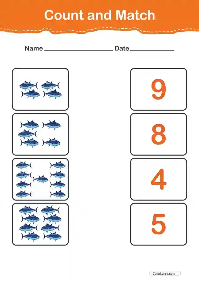 Count and Match Numbers Worksheets 15