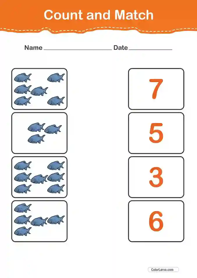 Count and Match Numbers Worksheets 16