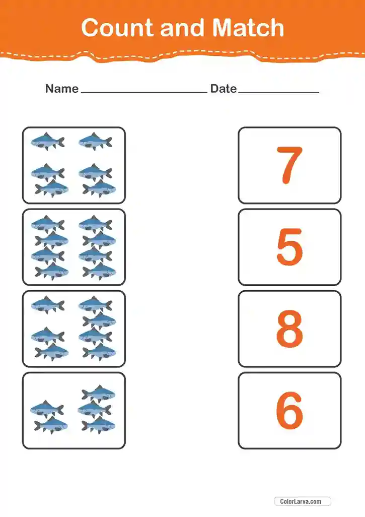 Count and Match Numbers Worksheets 24