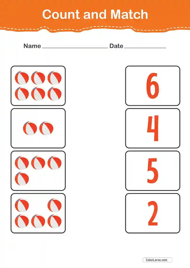 Count and Match Numbers Worksheets 29