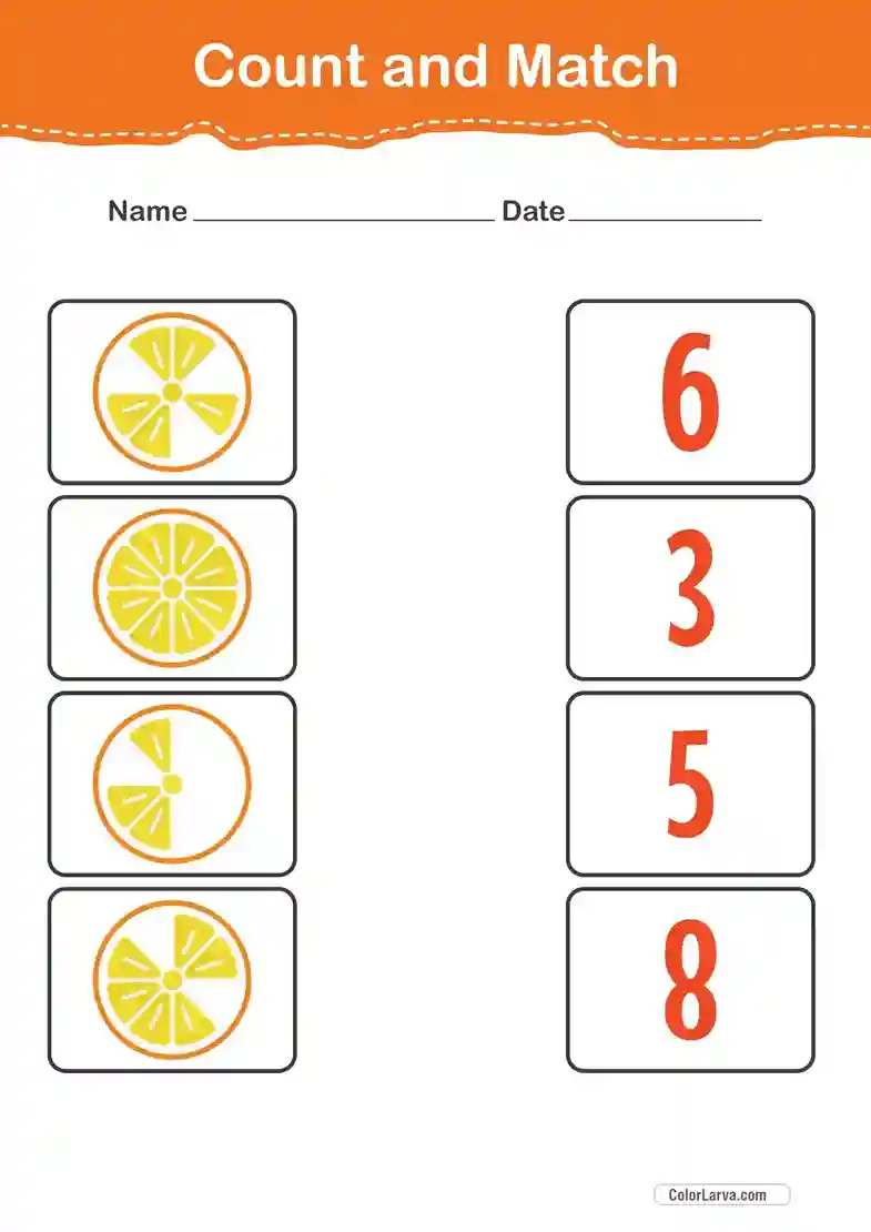 Count and Match Numbers Worksheets 32