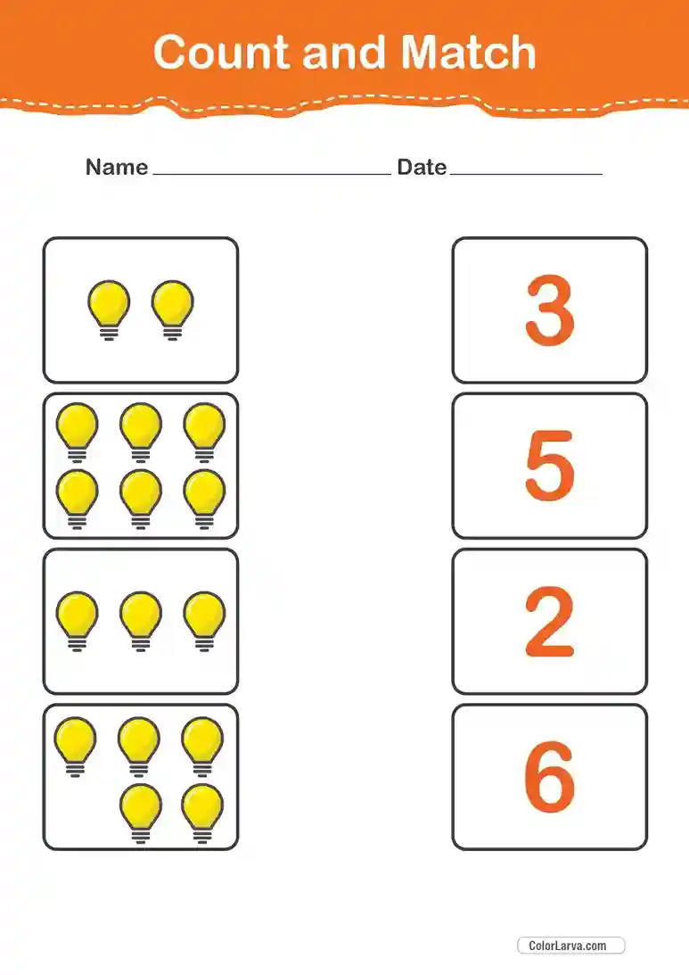 Count and Match Numbers Worksheets 46