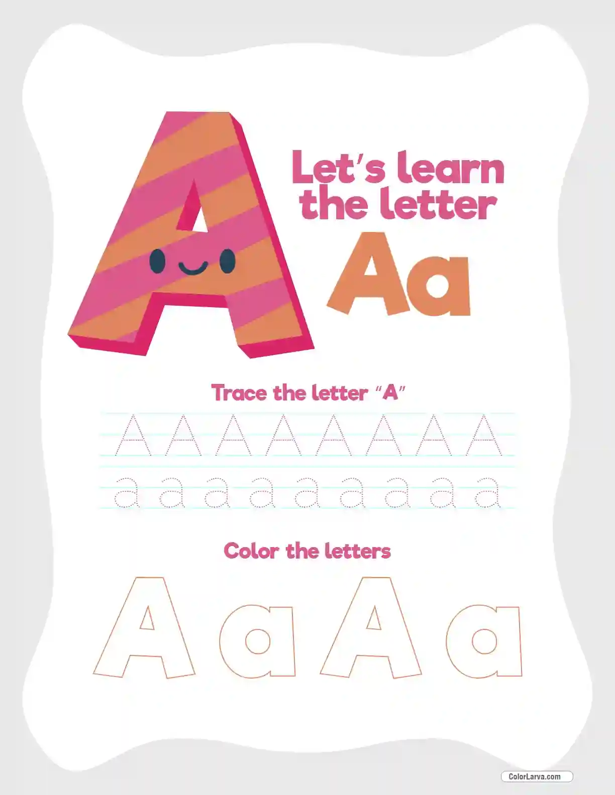 Letter Tracing Worksheet A