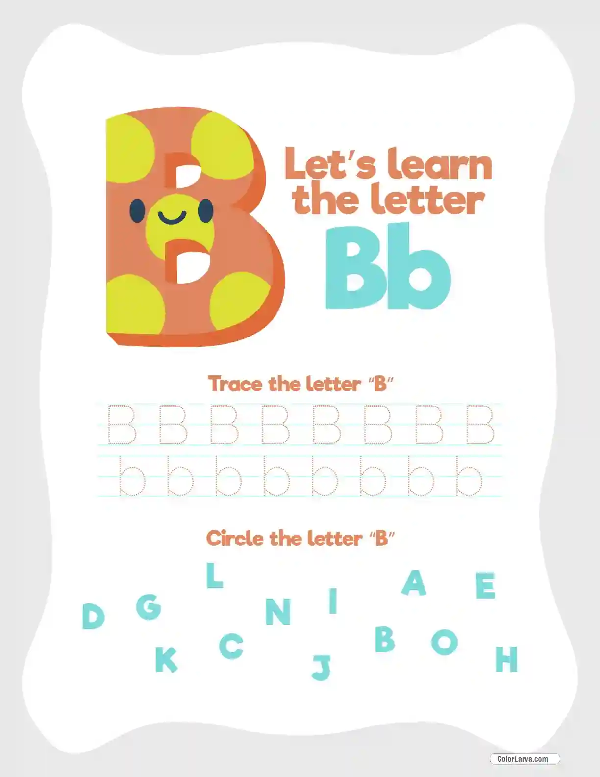 Letter Tracing Worksheet B