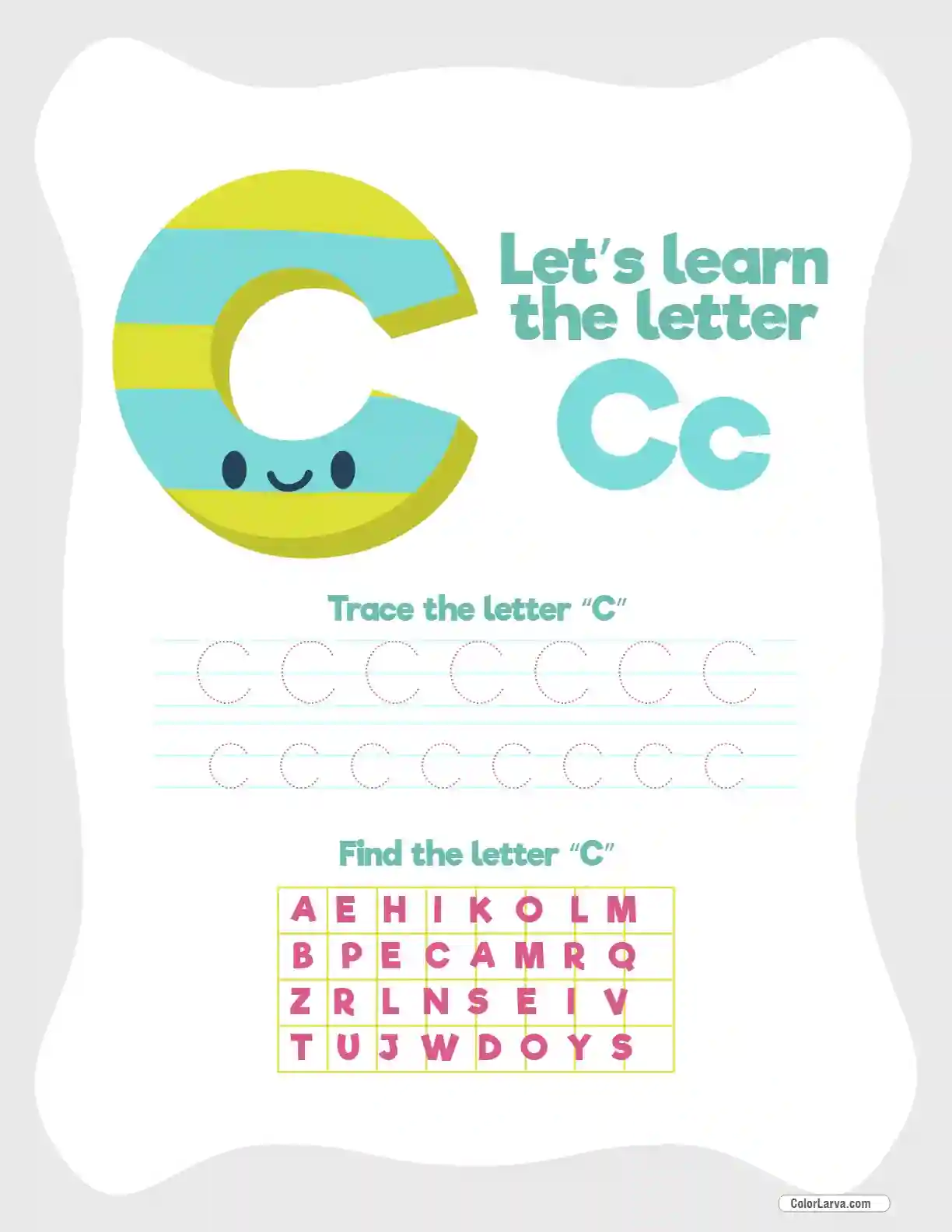 Letter Tracing Worksheet C