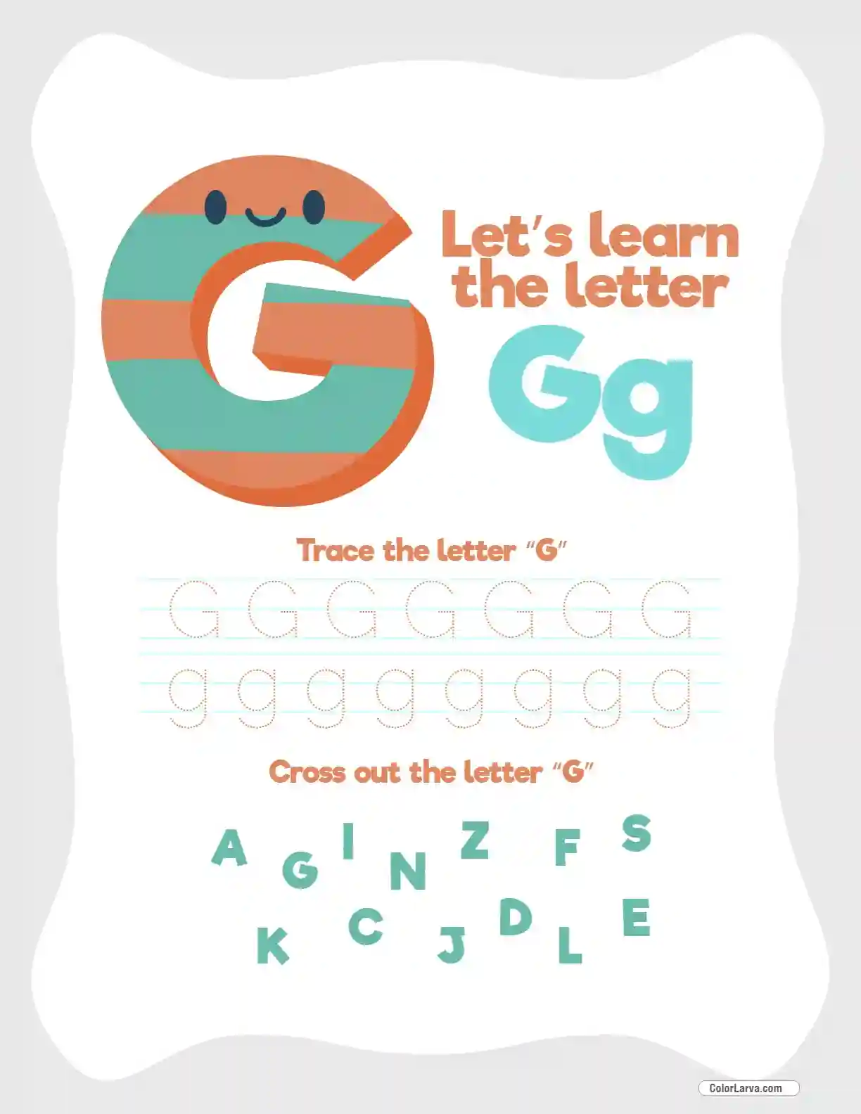 Letter Tracing Worksheet G