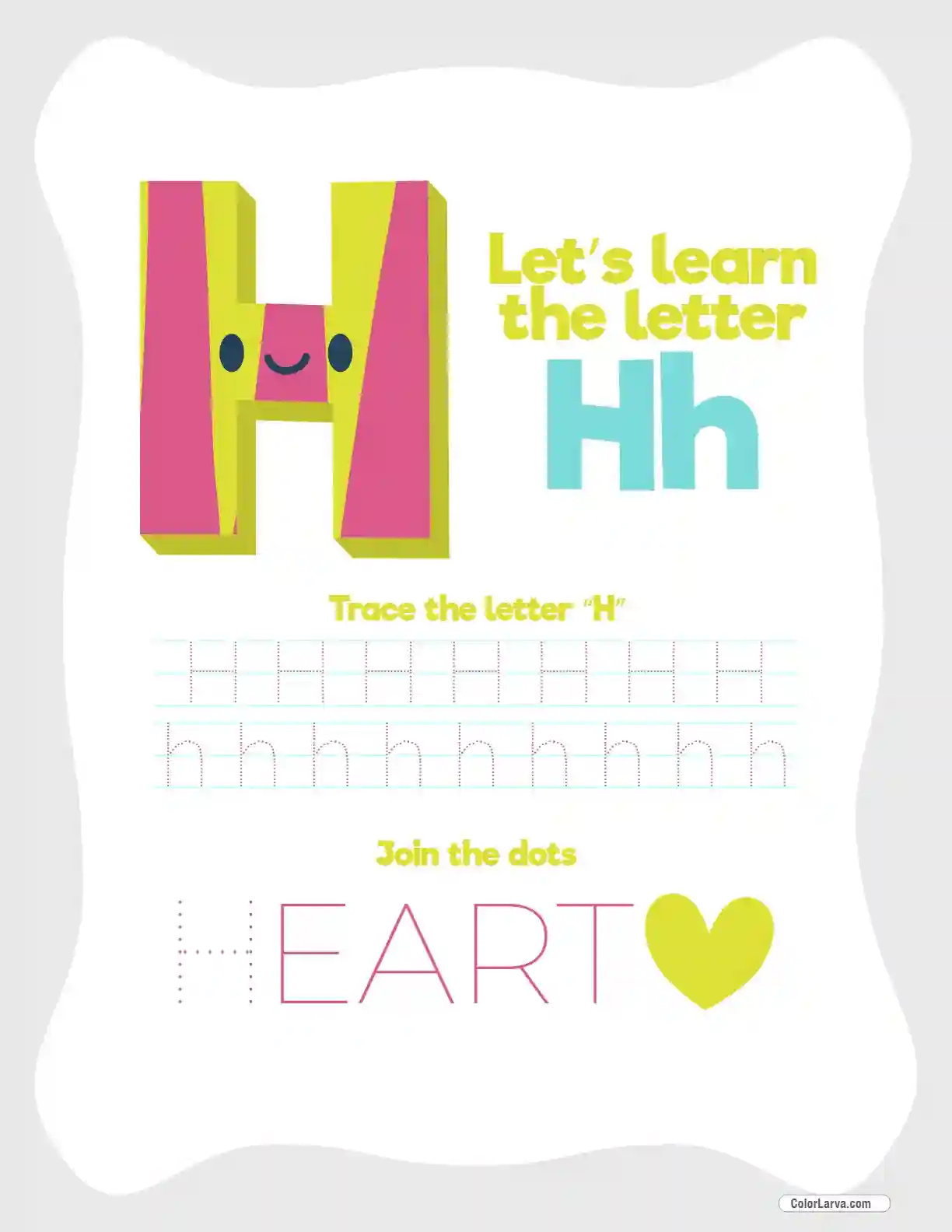 Letter Tracing Worksheet H