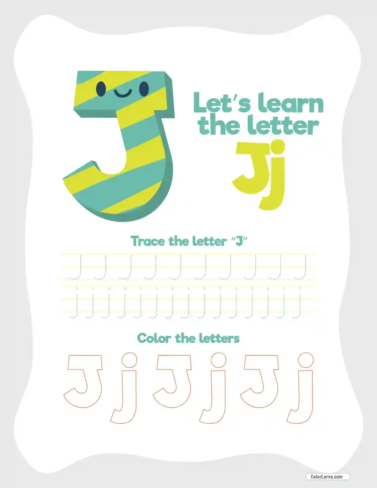 Letter Tracing Worksheet J