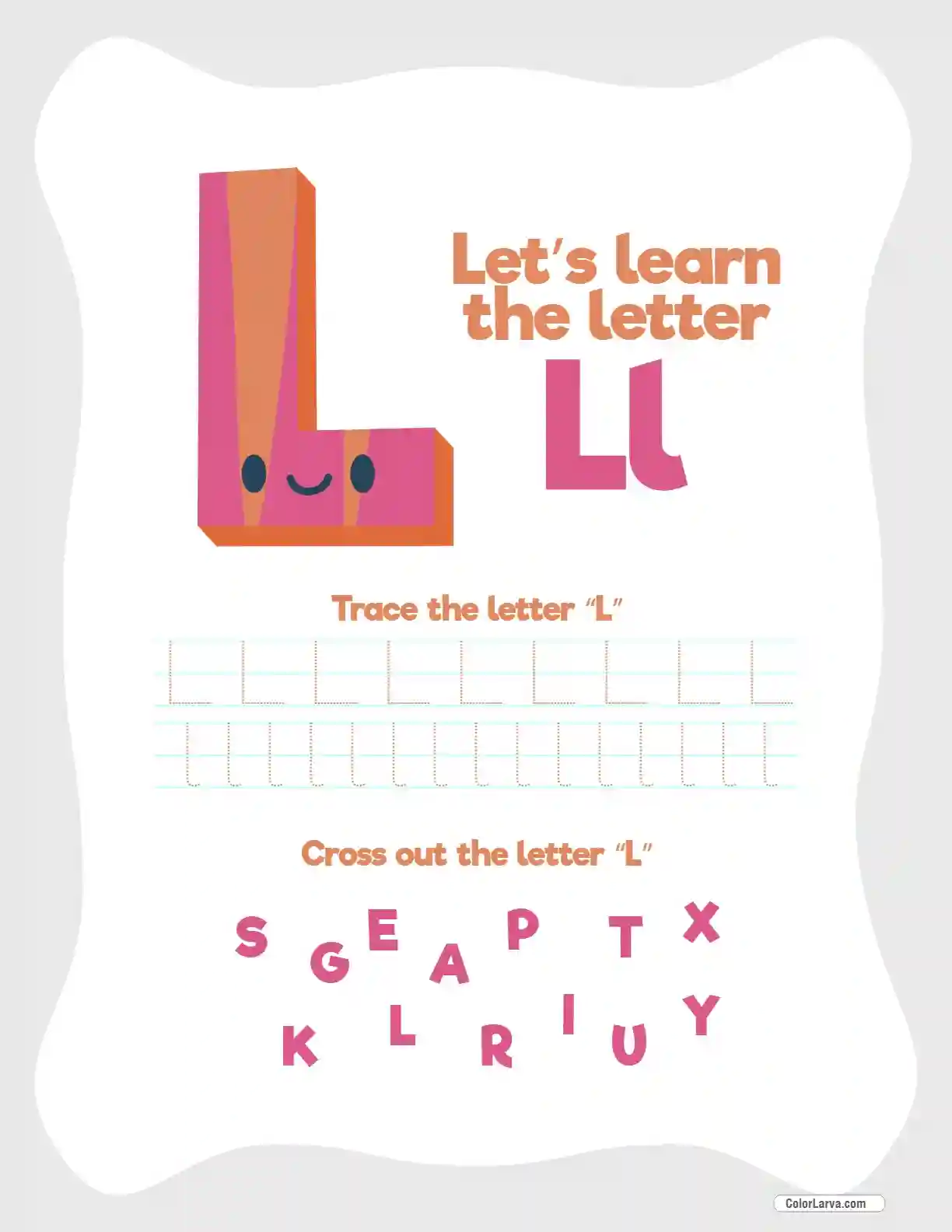 Letter Tracing Worksheet L