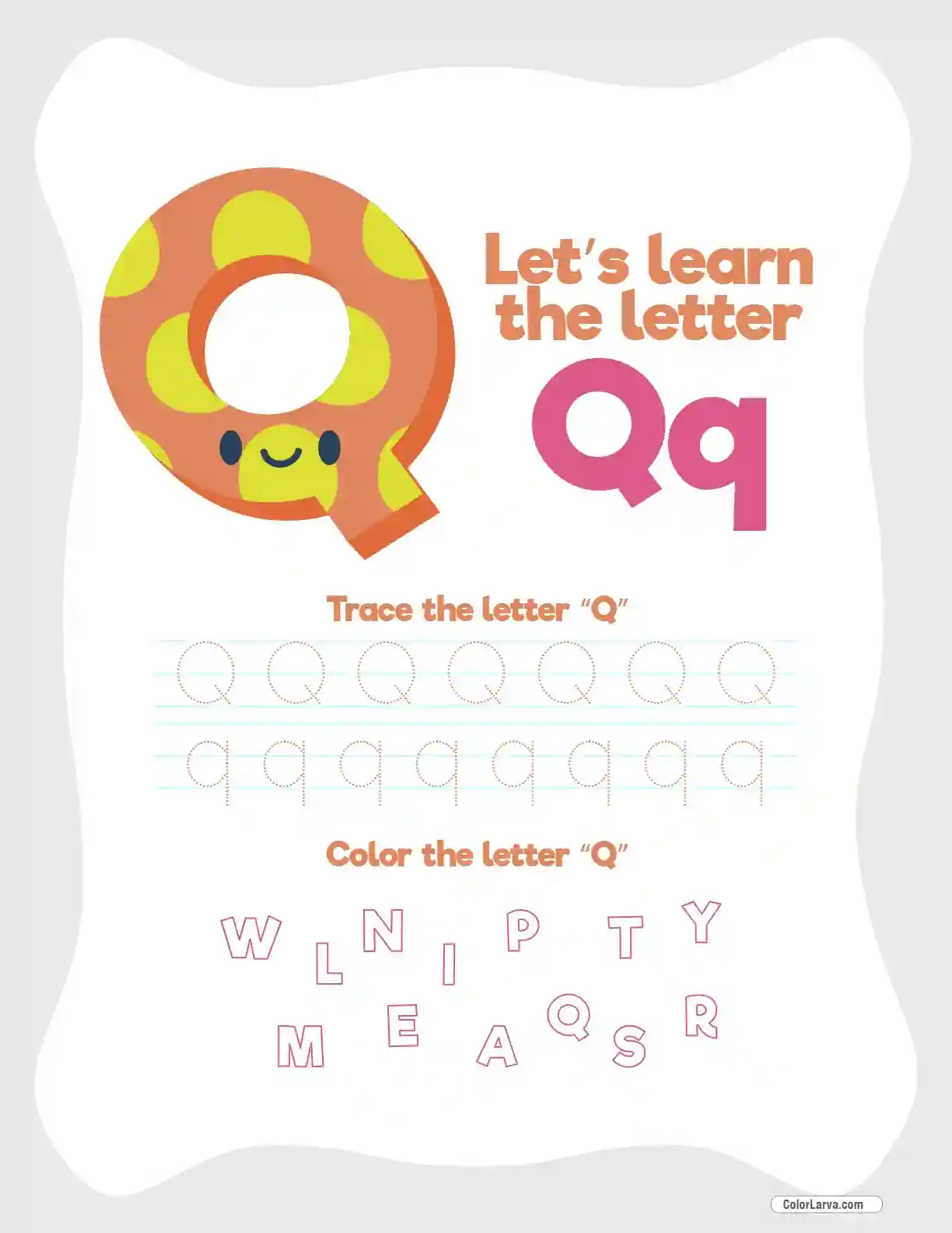 Letter Tracing Worksheet Q