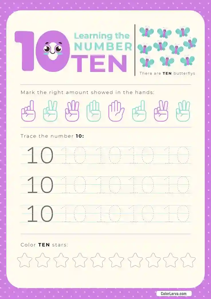 Numbers 1 to 10 worksheets 10