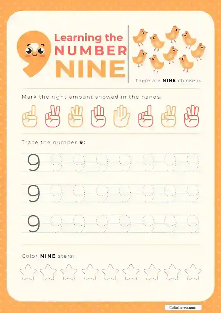 Numbers 1 to 10 worksheets 9