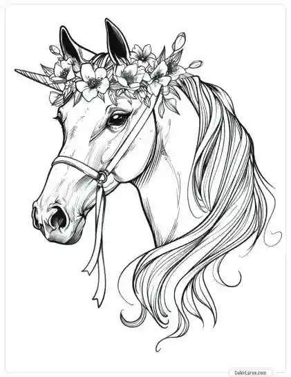 Magic Horse Coloring - Adult Coloring Pages