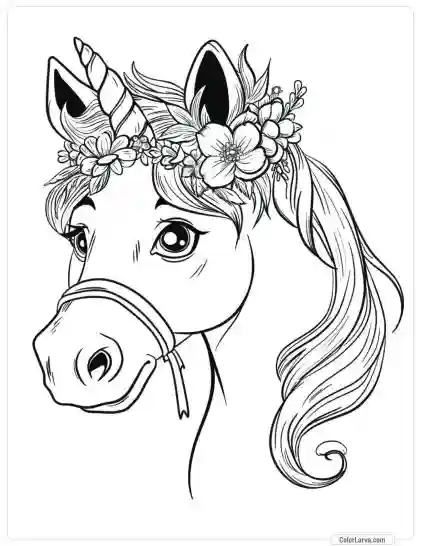 Magic Horse Coloring - Adult Coloring Pages