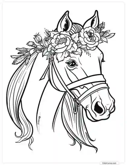 Magic Horse Coloring - Adult Coloring Pages