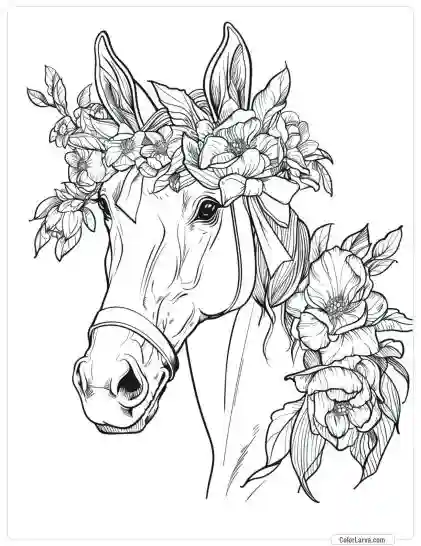 Magic Horse Coloring - Adult Coloring Pages