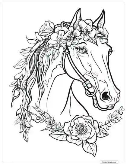 Magic Horse Coloring - Adult Coloring Pages