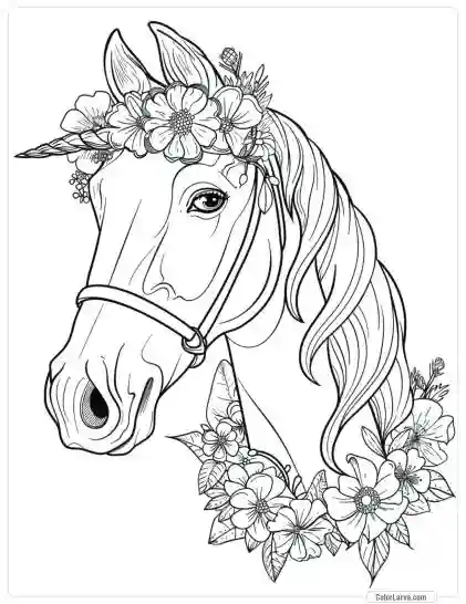 Magic Horse Coloring - Adult Coloring Pages