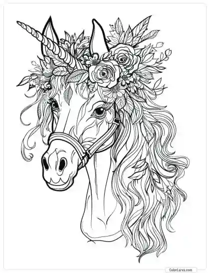 Magic Horse Coloring - Adult Coloring Pages