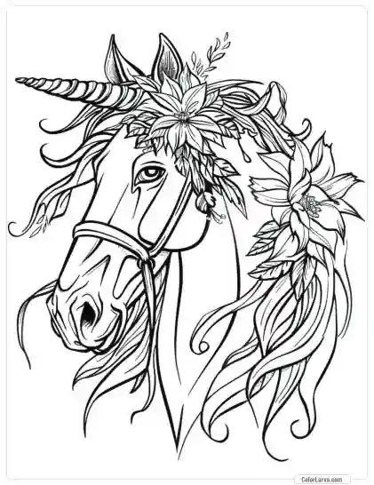 Magic Horse Coloring - Adult Coloring Pages