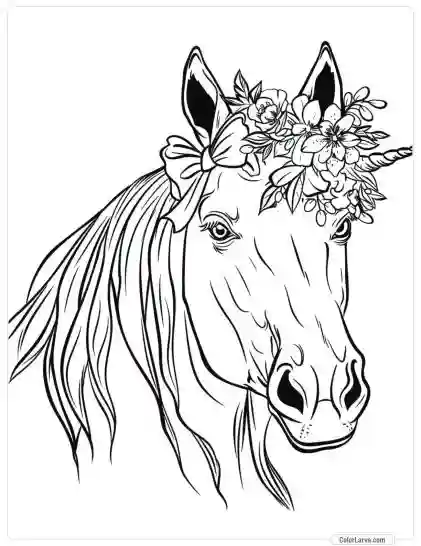 Magic Horse Coloring - Adult Coloring Pages