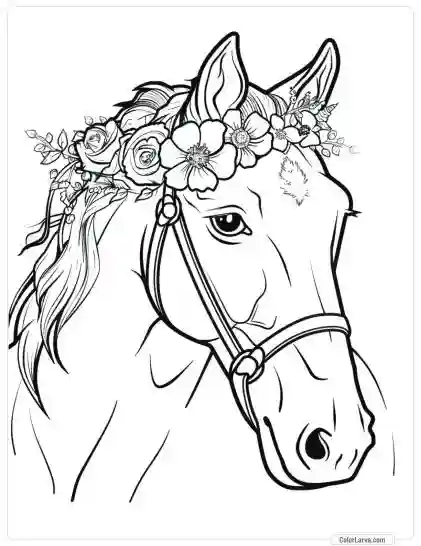 Magic Horse Coloring - Adult Coloring Pages