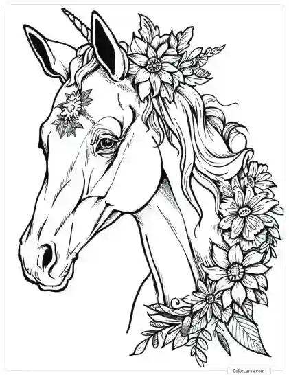 Magic Horse Coloring - Adult Coloring Pages