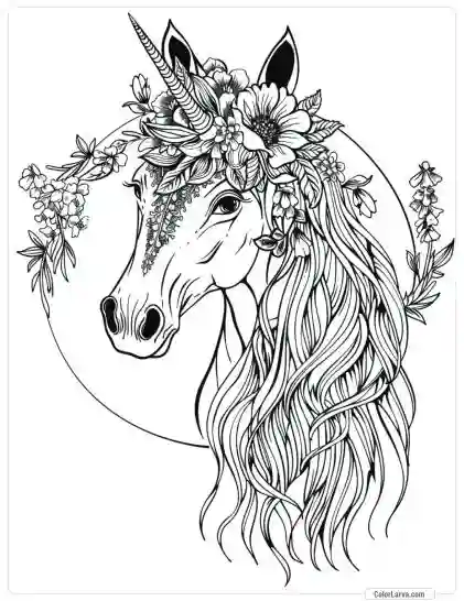 Magic Horse Coloring - Adult Coloring Pages